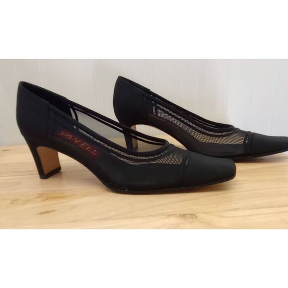 IOB VANELI black mesh mid height heels, square toe, square heel size 7.5 N - Picture 7 of 13